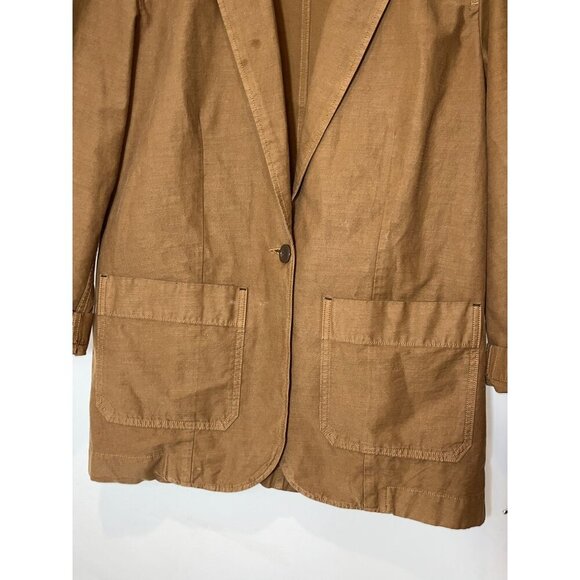Everlane Organic Cotton Relaxed Oversized Blazer Jacket Brown Large L Womens - Picture 3 of 8